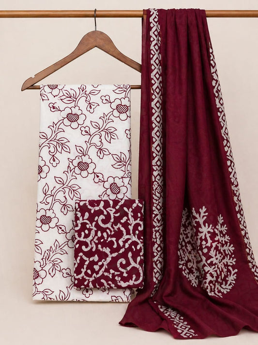 Cotton Authentic Block Print Work Summer Special Batik Dress Material