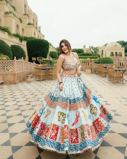 Muslin Cotton Digital Print Mirror Work Designer Chaniya Choli for Navratri