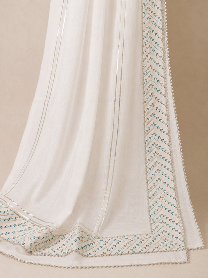 Pure Soft Cotton Chevron Leaf Pattern Unstitched 3Pc Dress Material