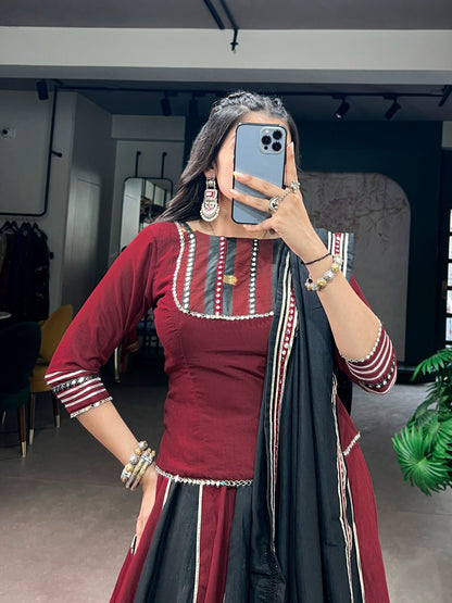 Chinon Chaniya Choli lehenga choli set with tassels for Navratri and Garba celebrations