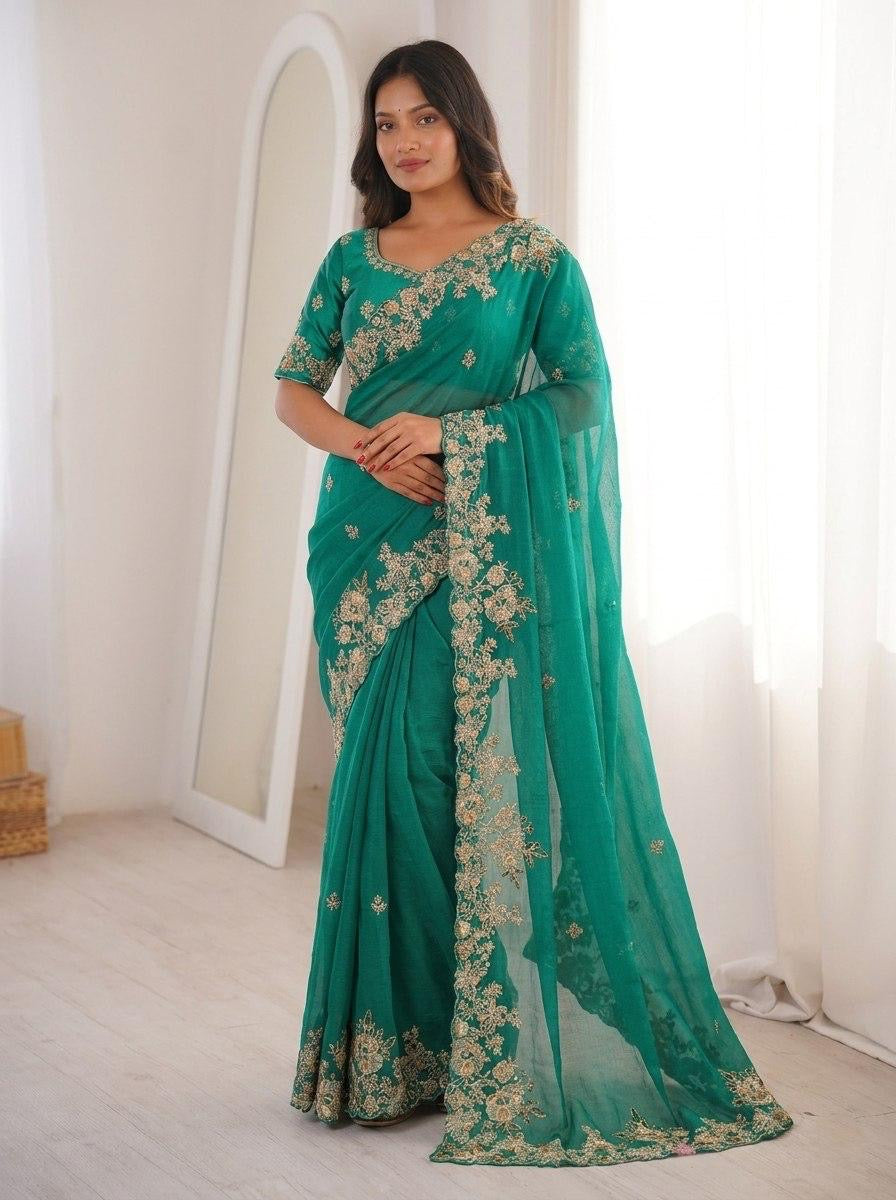 Ethenika Premium Chiffone Party Wear Designer Saree