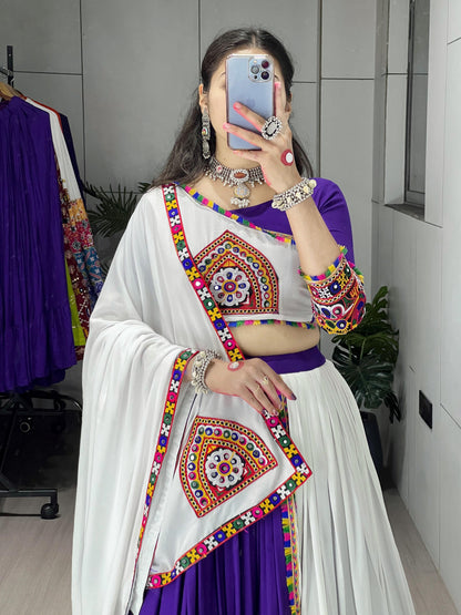 Rayon Cotton Kutchi Gamthi Work Ready Wear Navratri Special Chaniya Choli