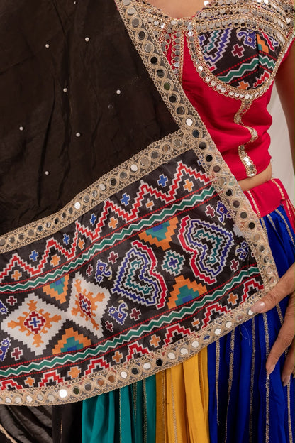 Rayon Multicolor Patola Print Chaniya Choli | Navratri Garba Wear