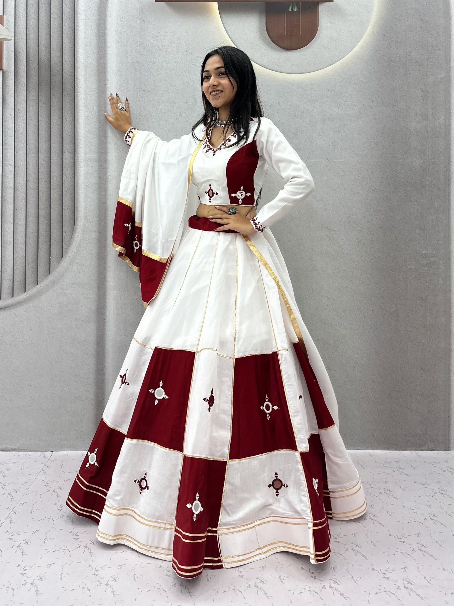 Pure Cotton Mirror Work Designer Chaniya Choli