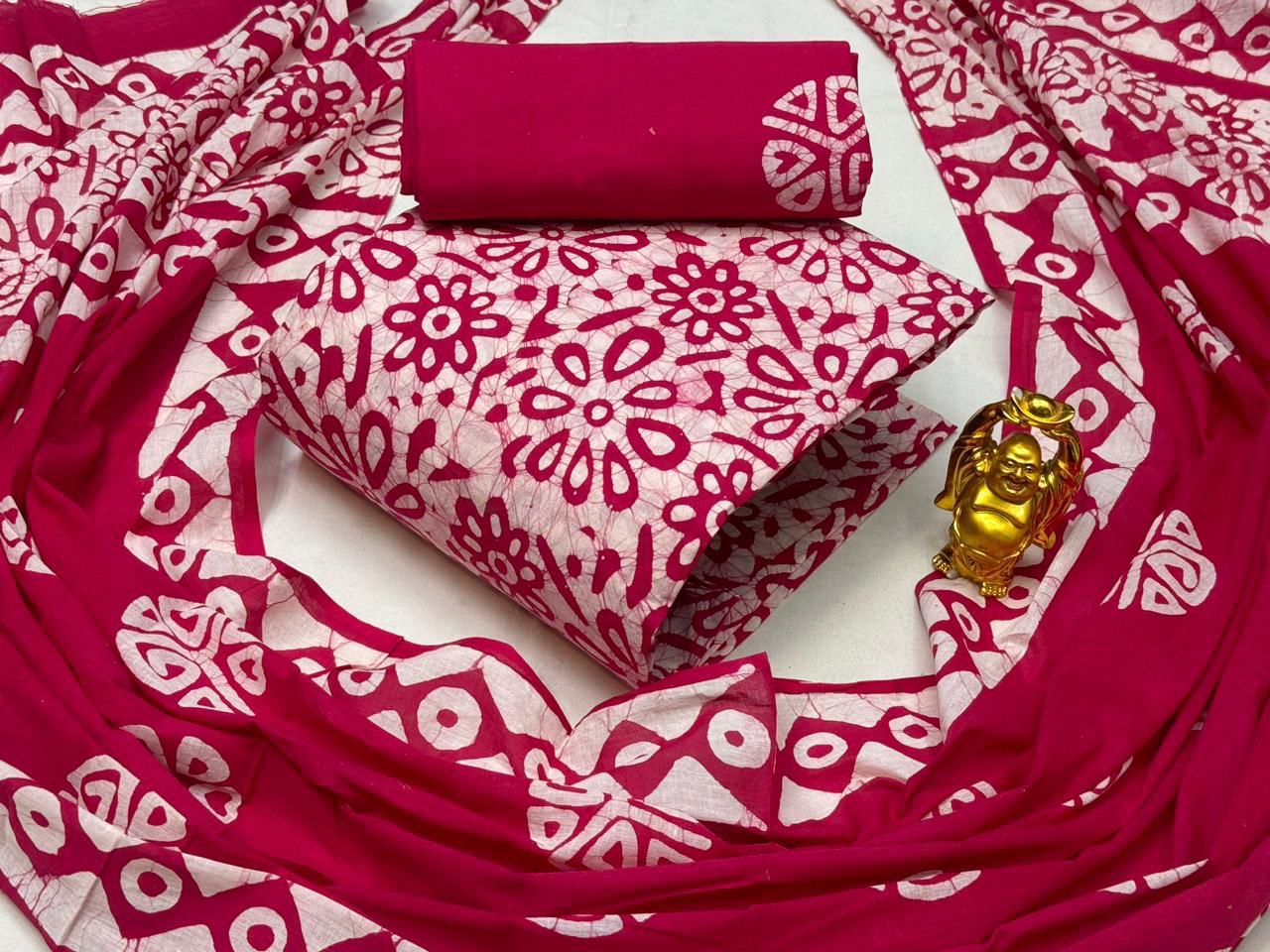 Cotton Hand Block Wax Batik Dress Material