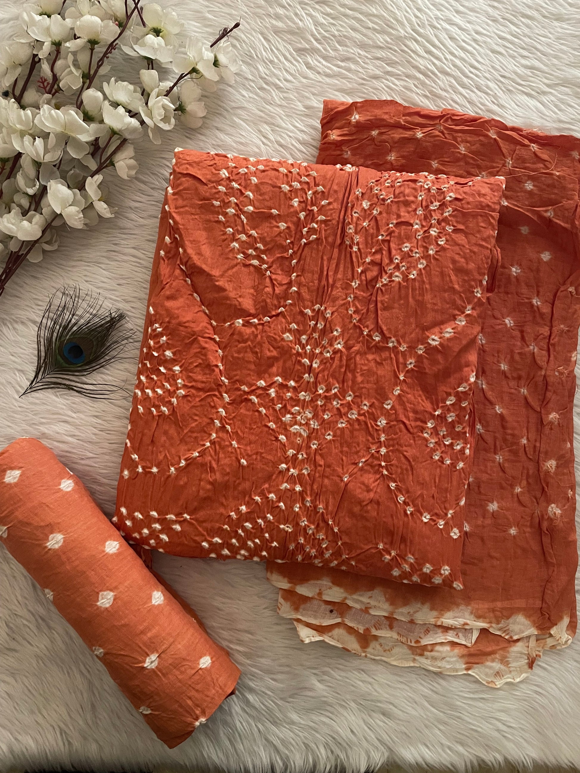 orange color dress material Orange Fabrics