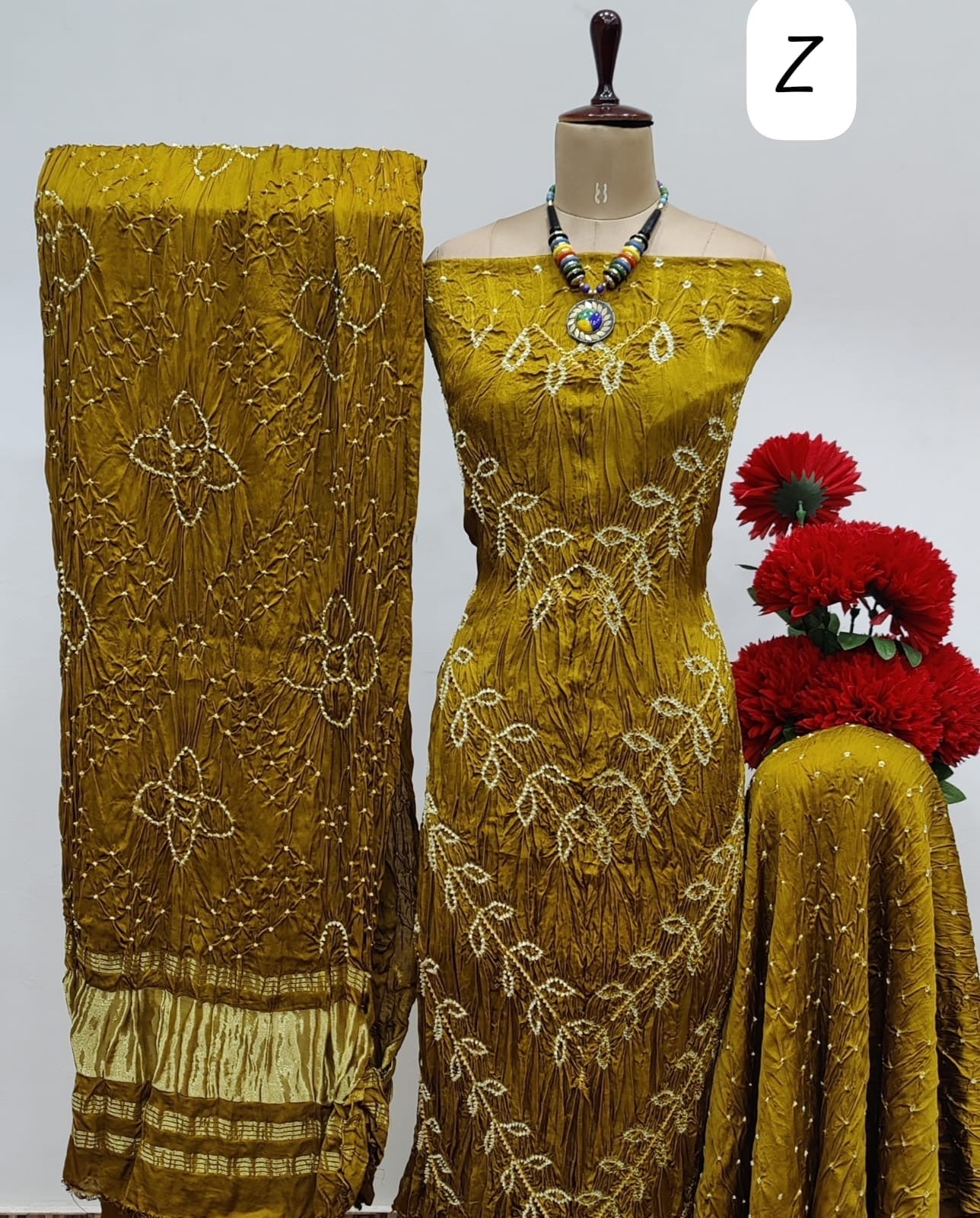 Modal Ghazi Silk Kutchi Bandhani Dress Material (Unstitched) - Premium  from Ethenika.com  - Just INR 5990! Shop now at Ethenika.com 