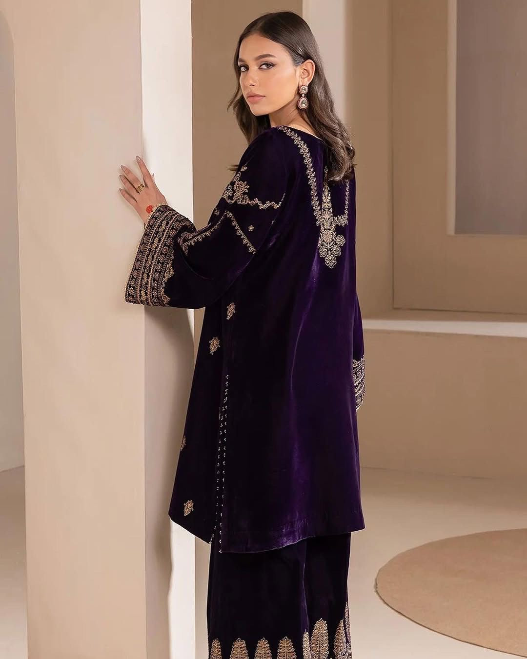 Sequence Embroidery work Winter Wear Velvet Suit - Premium  from Ethenika.com  - Just INR 3990! Shop now at Ethenika.com 