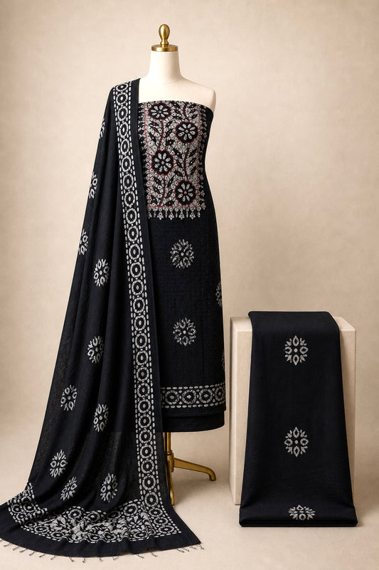 Cotton Hakoba Work Batik Dress Material