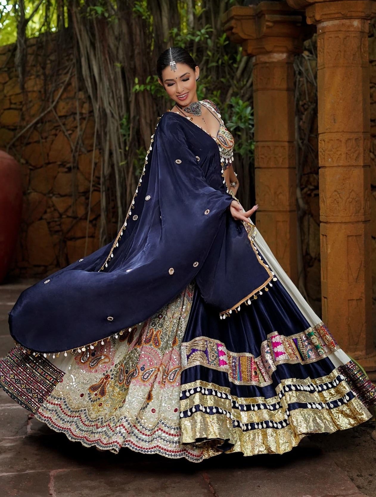 Designer Chaniya Choli | Mirror Work Muslin | Navratri 2026