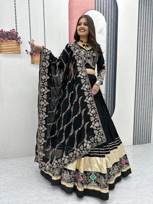 Pure Cotton Thread Embroidery Work 6M Flair work Navratri Special Designer Chaniya Choli (Ready To Wear) - Premium  from Ethenika.com  - Just INR 5590! Shop now at Ethenika.com 