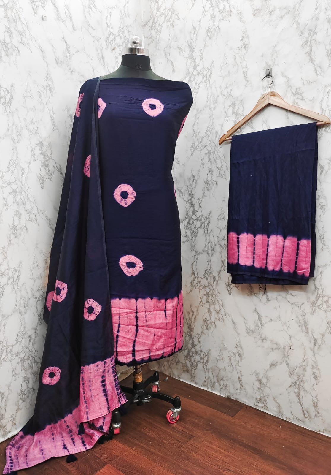 Cotton Shibori Bandhani Work Bandhani Dress Material (Unstitched) - Premium  from Ethenika.com  - Just INR 1390! Shop now at Ethenika.com 