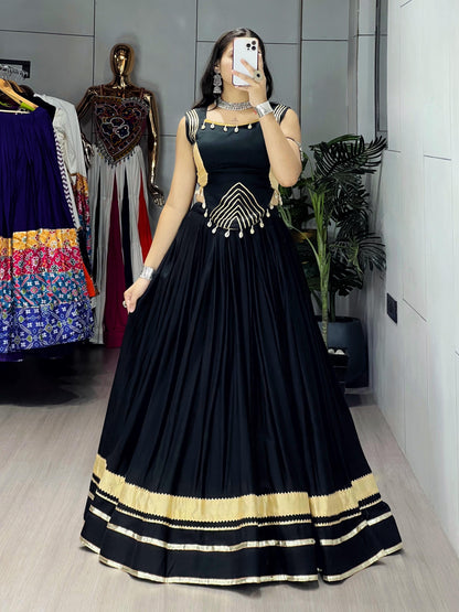 Rayon Gota Patti With Kodi Work Designer Navratri Chaniya Choli (Ready To Wear)