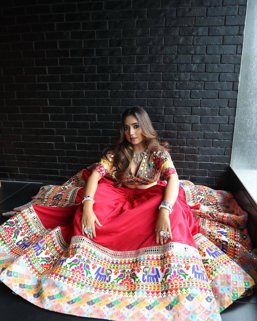 Muslin Cotton Chaniya Choli Set | Digital Print | Mirror Work | Lehenga Dupatta