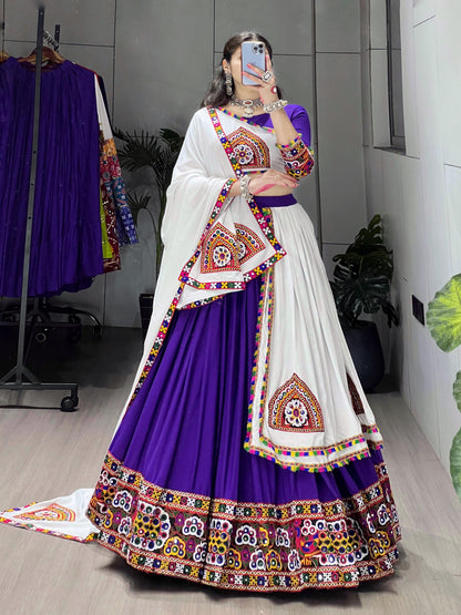 Rayon Cotton Kutchi Gamthi Work Ready Wear Navratri Special Chaniya Choli