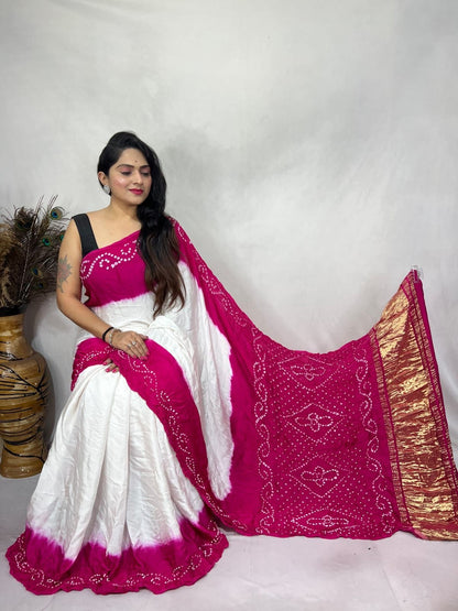 Modal Silk Bandhani Saree