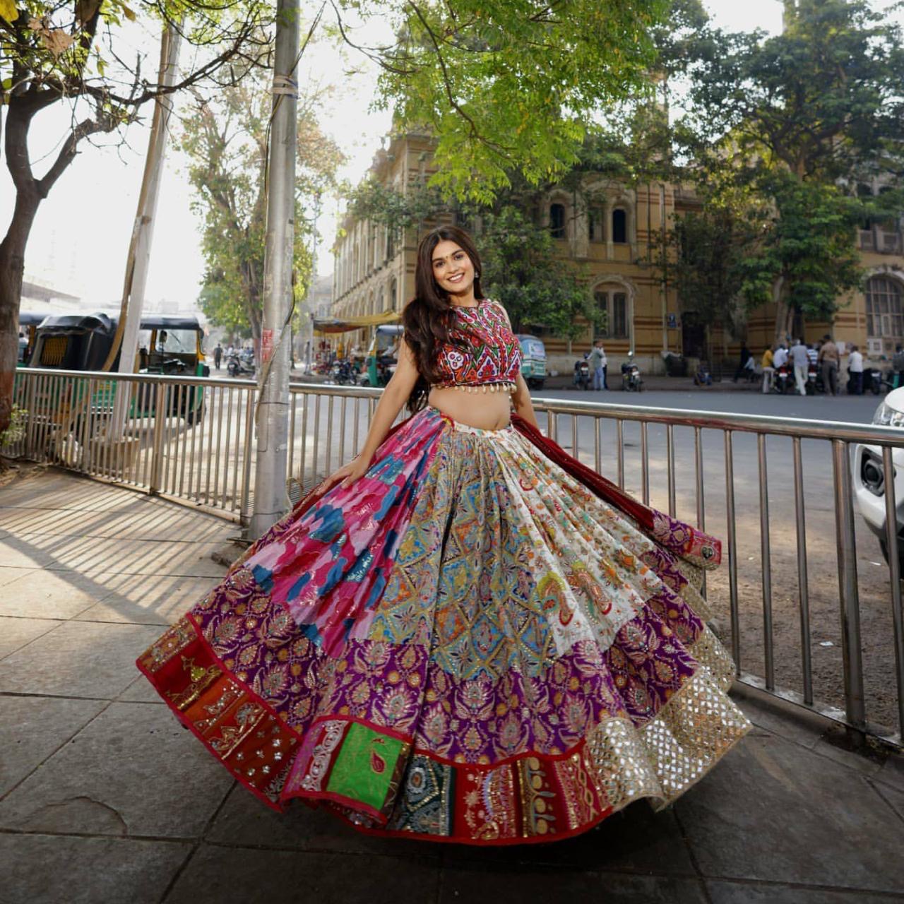 Ethenika Trending Muslin Digital Print Designer Chaniya Choli For Garba