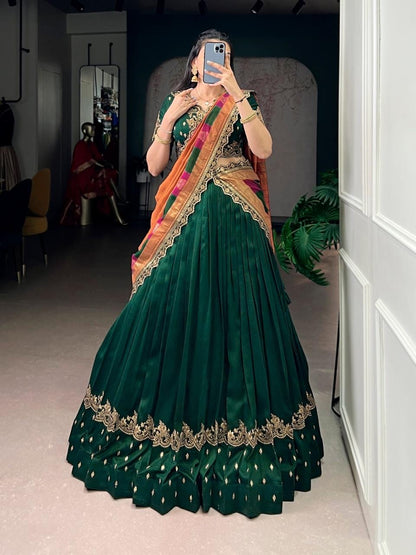 Vachitra Silk Sequence Thread Embroidery Work Designer Lehenga Choli Set