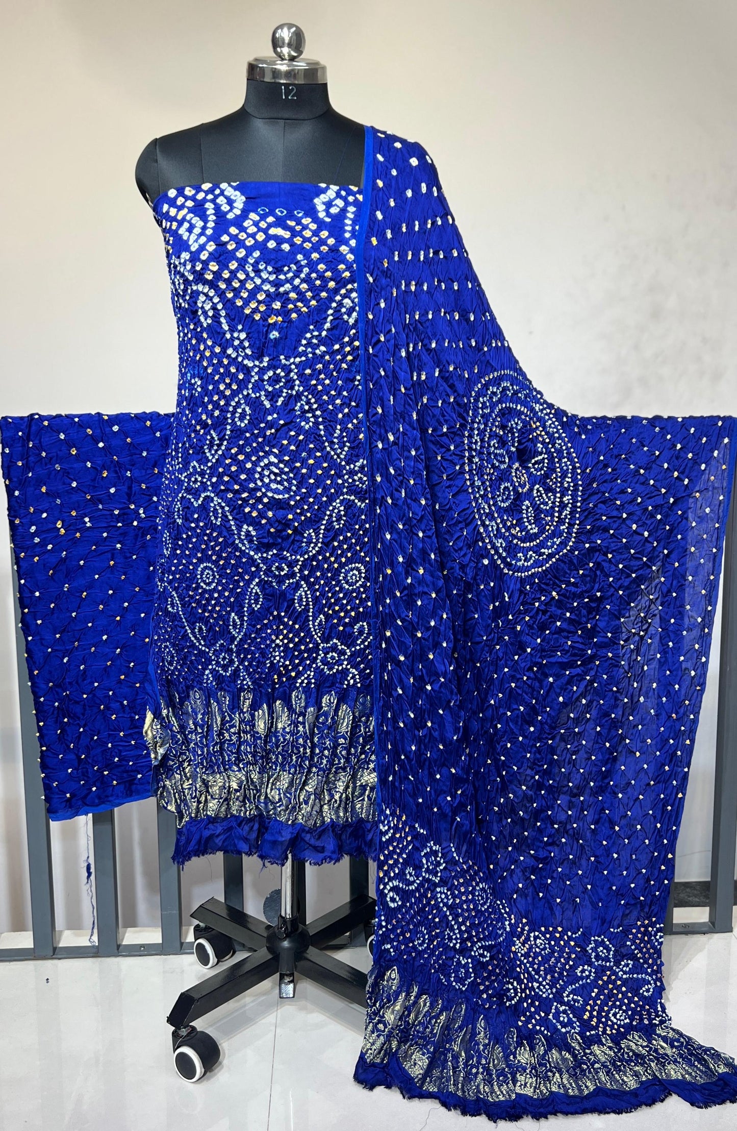 Modal Silk Authentic Hand Crafted Kutch Bandhej Dress Material