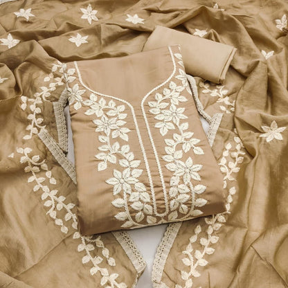 Roman Silk Embroidery Work Summer Special Dress Material for Women