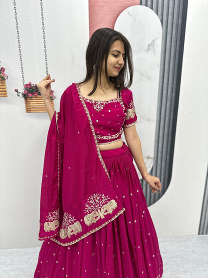 Chinon Thread Embroidery work Chaniya Choli - Premium  from Ethenika.com  - Just INR 3990! Shop now at Ethenika.com 