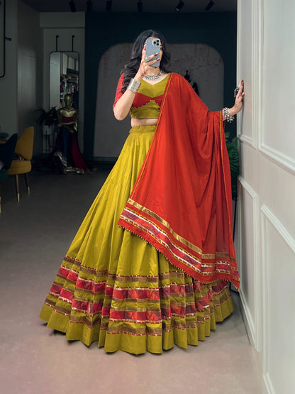 Dhabu Cotton Garba Special Designer Chaniya Choli Set(Ready to Wear)