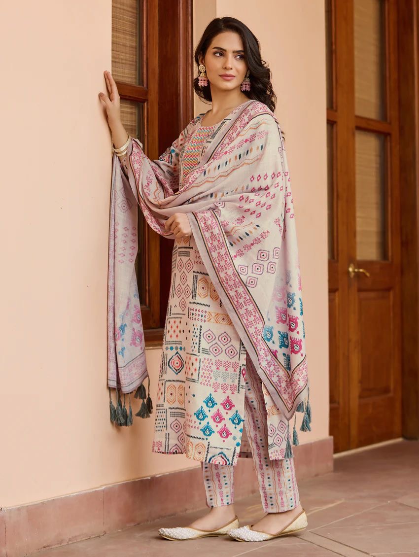 Cotton Summer Special Digital Printed Kurti Pant Dupatta Set - Premium  from Ethenika.com  - Just INR 1890! Shop now at Ethenika.com 