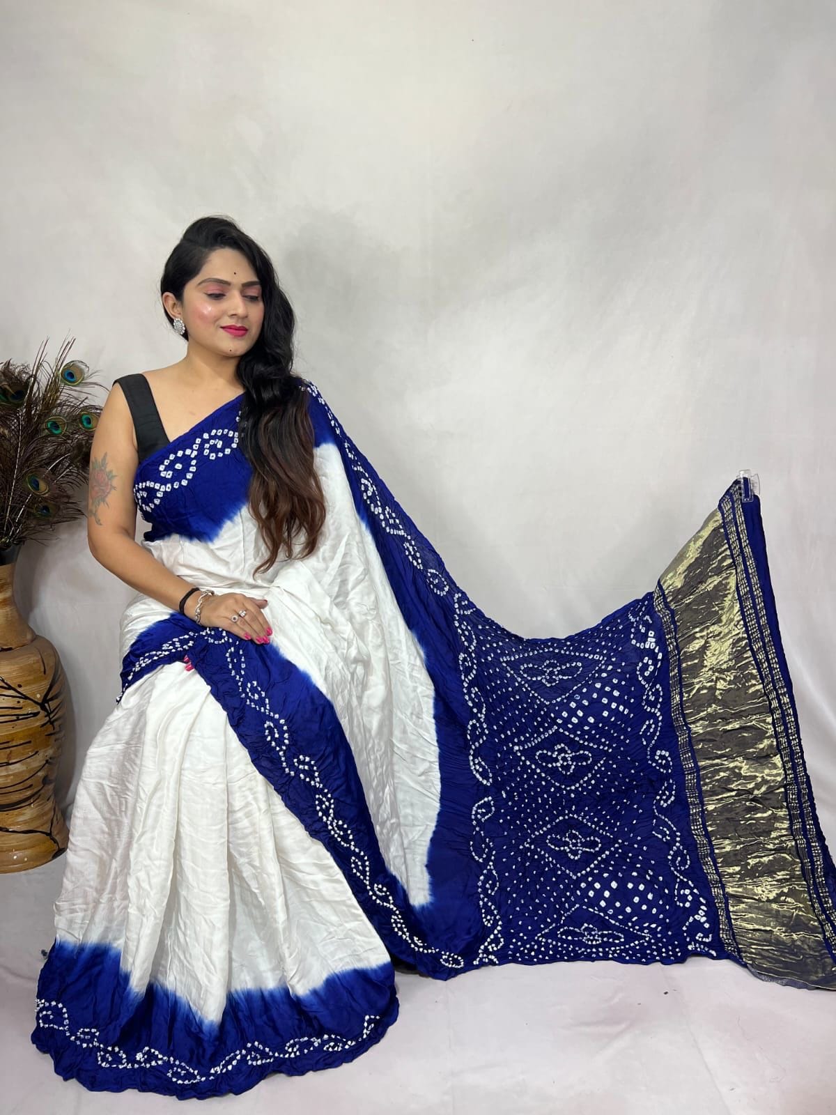 Modal Silk Bandhani Saree