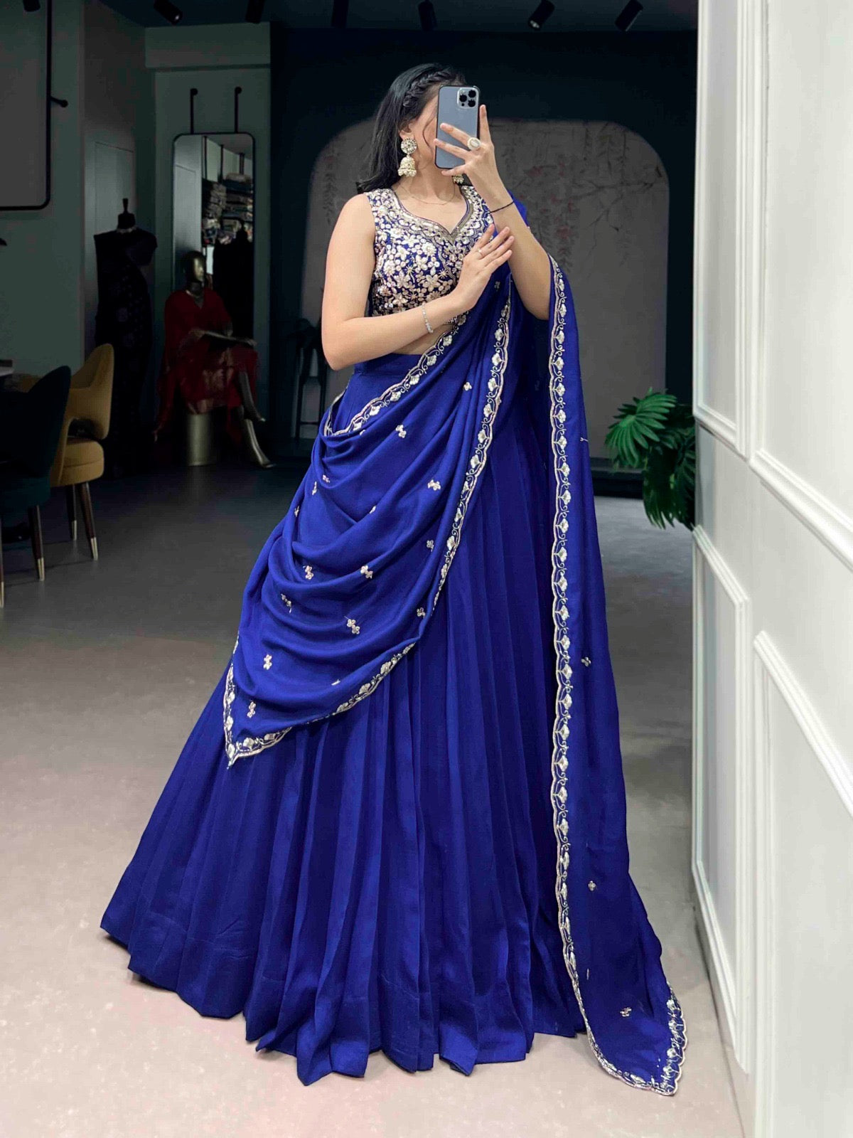 Ethenika Originals Blue Designer Chaniya Choli