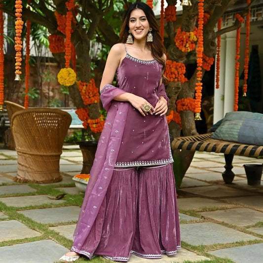 Winter Special Velvet Sharara Set - Premium  from Ethenika.com - Just INR 2490! Shop now at Ethenika.com