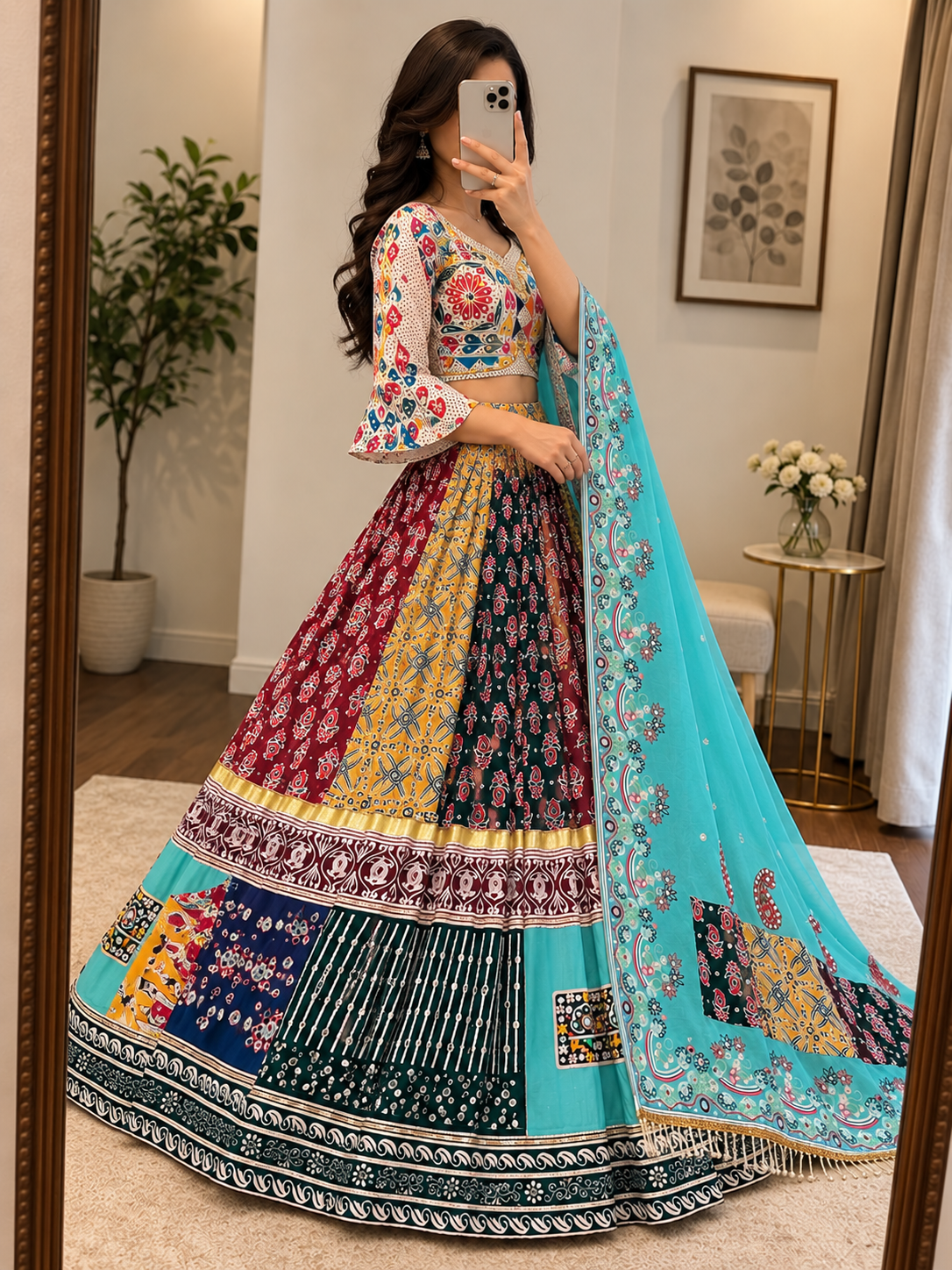 Muslin Digital Print Designer Chaniya Choli