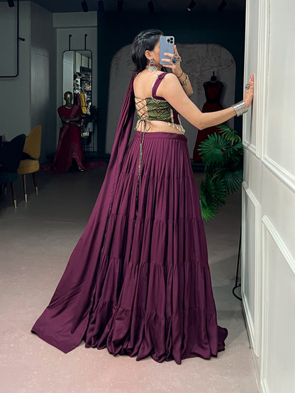 Ethenika Wine Designer Chaniya Choli For Garba