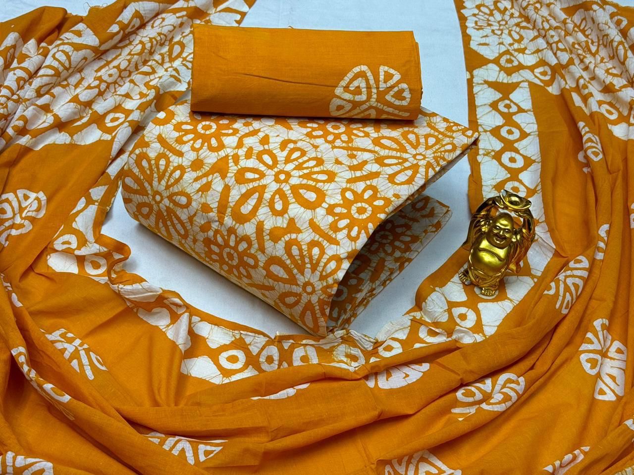 Cotton Hand Block Wax Batik Dress Material