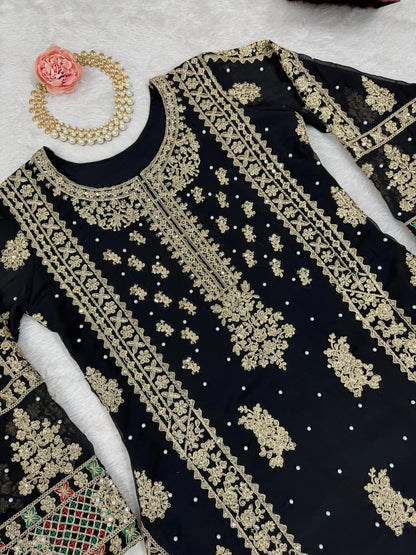 Faux Georgette Moti Work with Thread Embroidery Pakistani Suit (Ready To Wear) - Premium  from Ethenika.com  - Just INR 4990! Shop now at Ethenika.com 