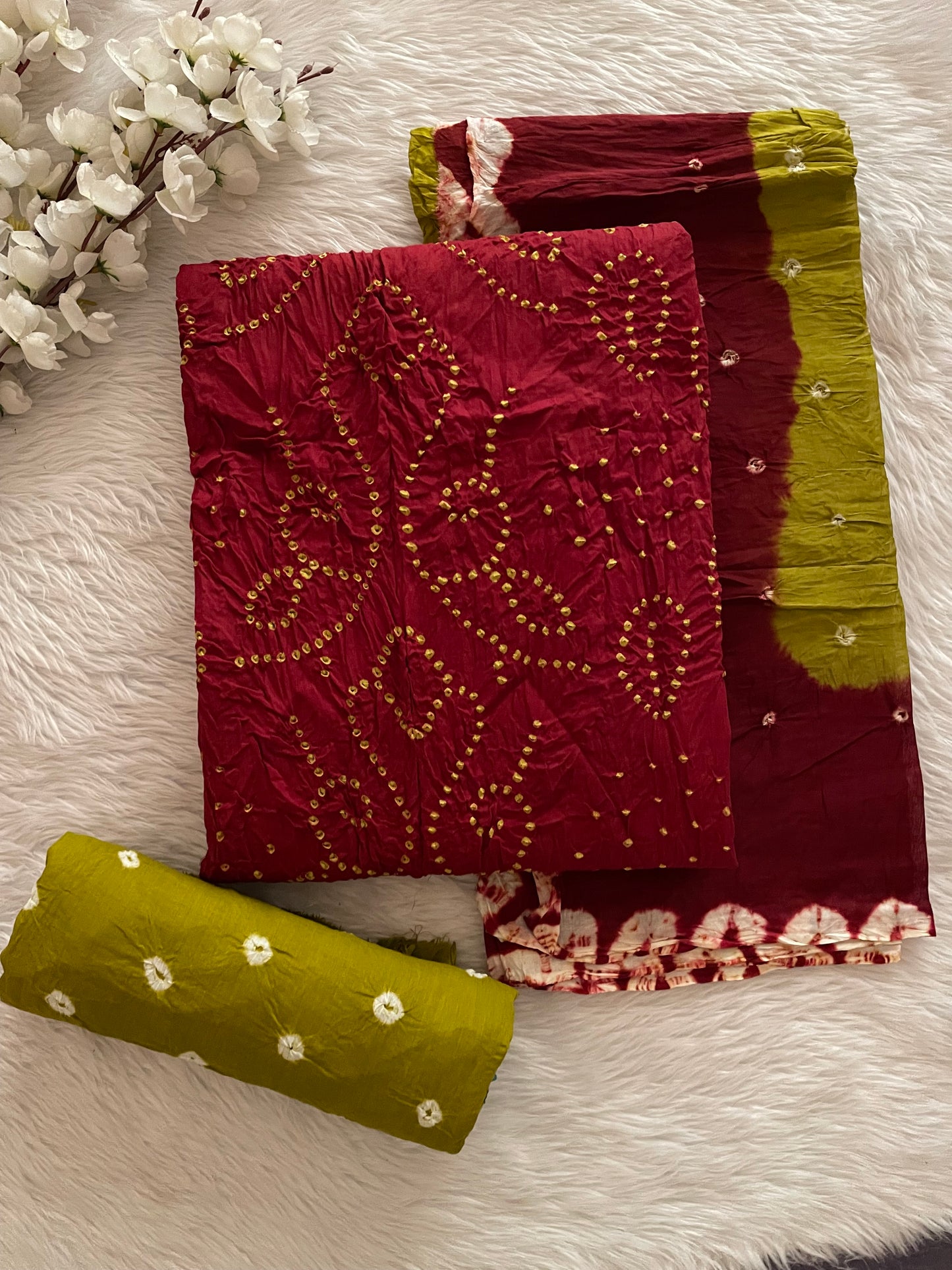 Cotton Satin Multicolor Kutch Bandhani Dress Material (Unstitched) - Premium  from Ethenika.com  - Just INR 1890! Shop now at Ethenika.com 