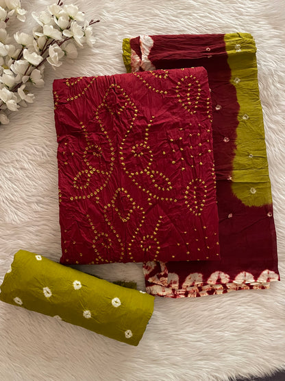 Cotton Satin Multicolor Kutch Bandhani Dress Material (Unstitched) - Premium  from Ethenika.com  - Just INR 1890! Shop now at Ethenika.com 