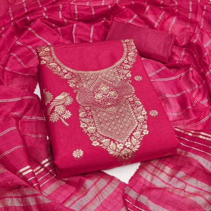 Banarsi Jeckard Weaving Summer Salwar Suit Material (Unstitched)