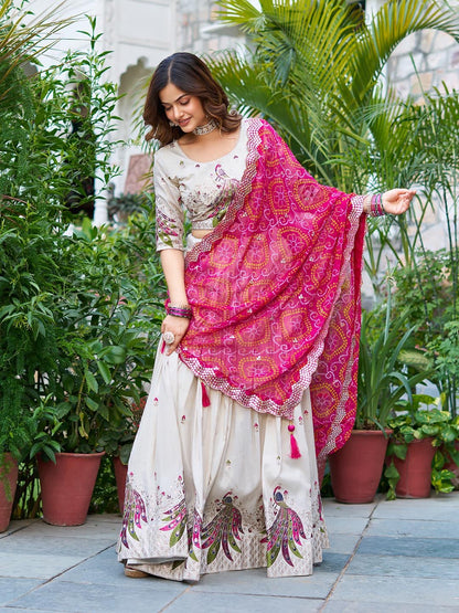 Pure Tissue Silk Embroidery work Lehenga Choli (Ready to Wear) - Premium  from Ethenika.com  - Just INR 4990! Shop now at Ethenika.com 