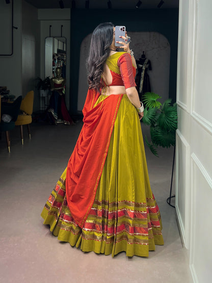 Dhabu Cotton Garba Special Designer Chaniya Choli Set(Ready to Wear)