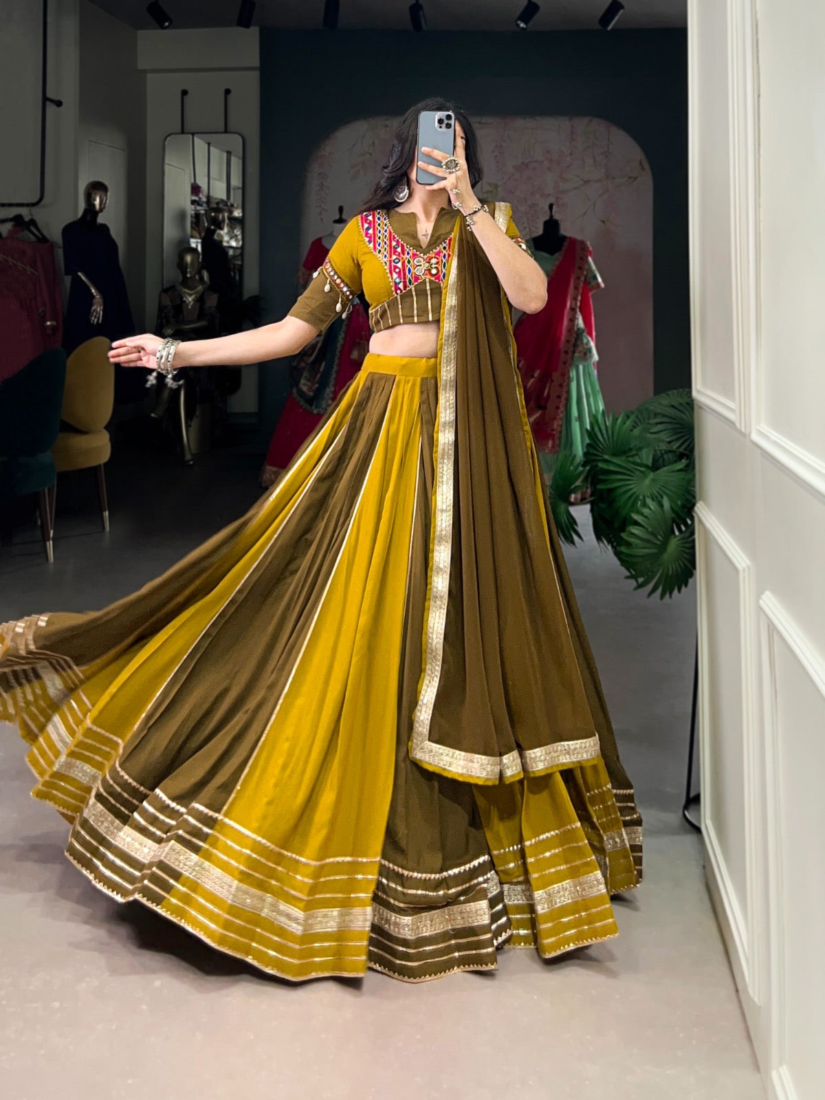 Pure Rayon Sequence Lace Gota Patti work Navratri Garba Special Chaniya Choli (Ready to Wear) - Premium  from Ethenika.com  - Just INR 4990! Shop now at Ethenika.com 