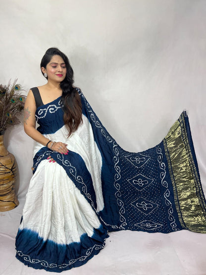 Modal Silk Bandhani Saree