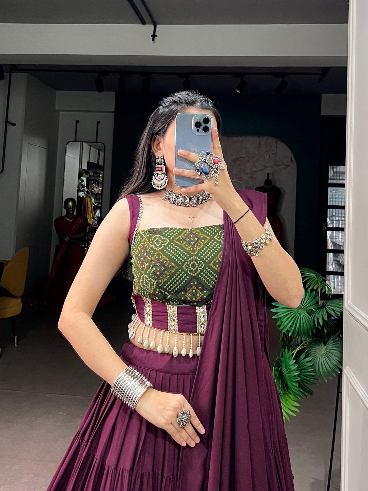 Ethenika Wine Designer Chaniya Choli For Garba
