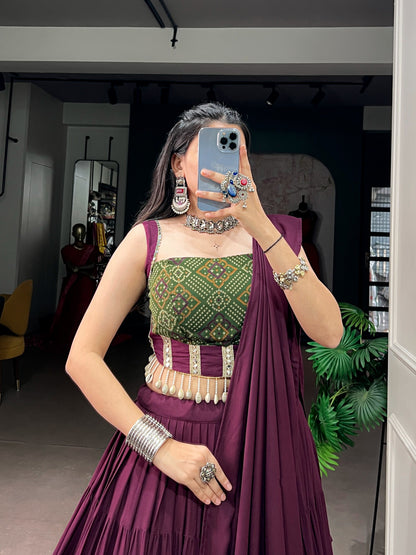 Ethenika Wine Designer Chaniya Choli For Garba