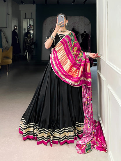 Pastel Silk Georgette Mirror Work Navratri Special Designer Chaniya Choli (Ready to Wear)