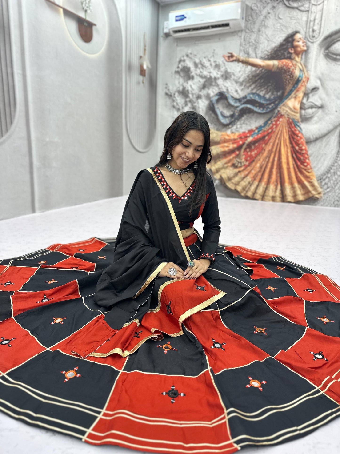 Pure Cotton Mirror Work Designer Chaniya Choli