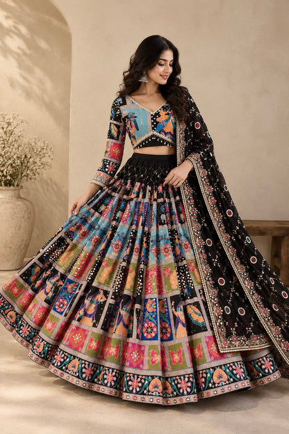 Navratri Special Chaniya Choli - Back Detail with Embroidery