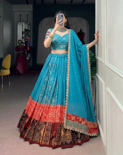 Muslin Digital Print Chaniya Choli