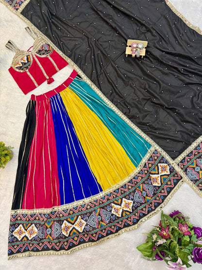 Rayon Multicolor Patola Print Chaniya Choli | Navratri Garba Wear