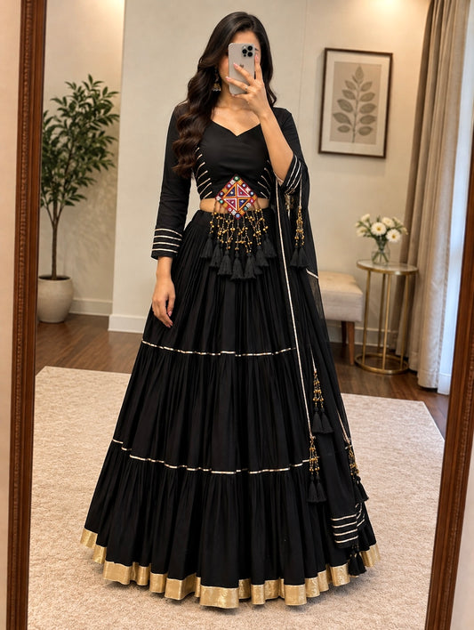 Black Beauty Garba Special Chaniya Choli (Ready to Wear)
