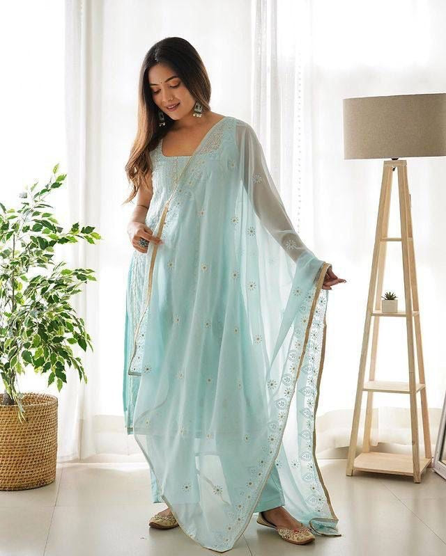 Faux Georgette Sequence Thread work Party wear Salwar Suit - Premium  from Ethenika.com  - Just INR 1990! Shop now at Ethenika.com 